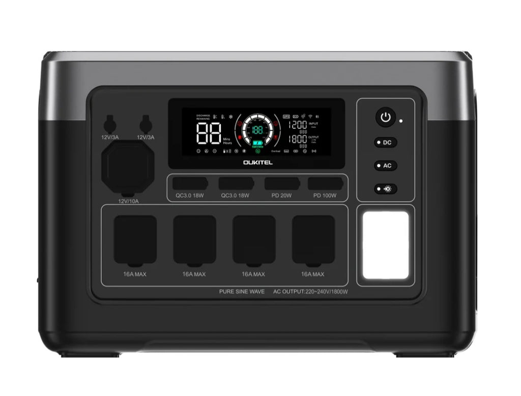 OUKITEL P1000 Plus, Batería LiFePO4 de 1024Wh, Generador Solar de 1800W